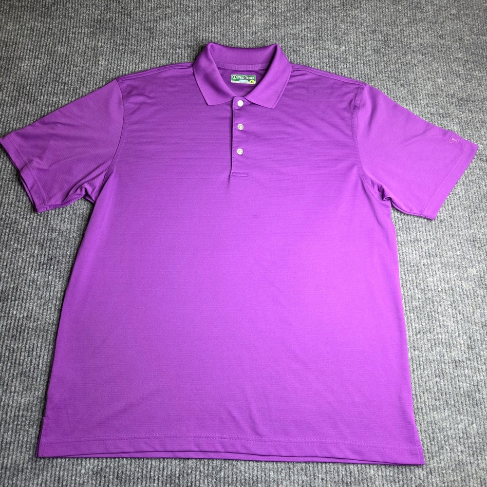 Pro Tour COOL PLAY XL Purple Golf Polo‎ Shirt Mens Short Sleeve
